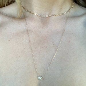 Jacquie Aiche 14K Gold Pave Diamond Necklace